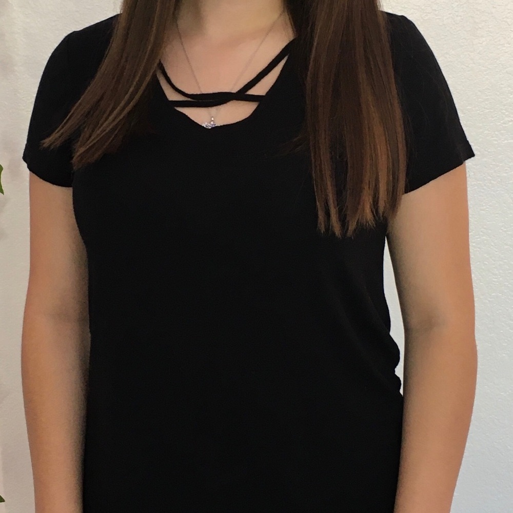 Black detailed neckline